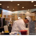 Sushi Bar in Tokyo, Kanda | Umi, wooden menu boards on the another wall
