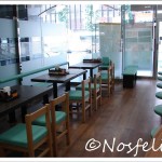 Japanese Fast Food Restaurants in Tokyo| Nakau; interior, custoers area, tables 