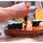 Sushi Restaurants in Tokyo | Kyowa; food & service, sushi placed on wooden board before service