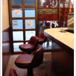 Japanese Restaurants in Tokyo | Donmono no Sakai interior doors and seats near counter